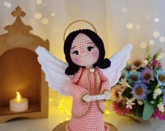 Custom Crochet Angel Doll: Personalized Amigurumi Plush, Baptism Gift
