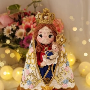 Crochet Virgin Mary and Baby Jesus Doll: Handmade Amigurumi Catholic Plush
