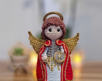 Handmade Crochet Guardian Angel Doll: Catholic Gift, Faith Decor