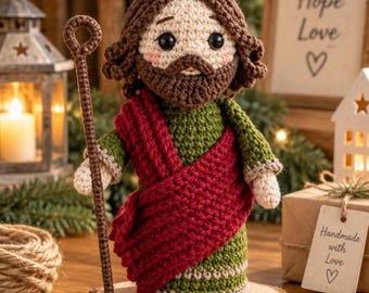 Crochet Jesus Doll – Handmade Amigurumi Religious Gift