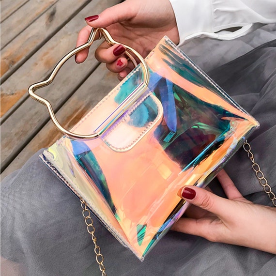 iridescent clutch purse