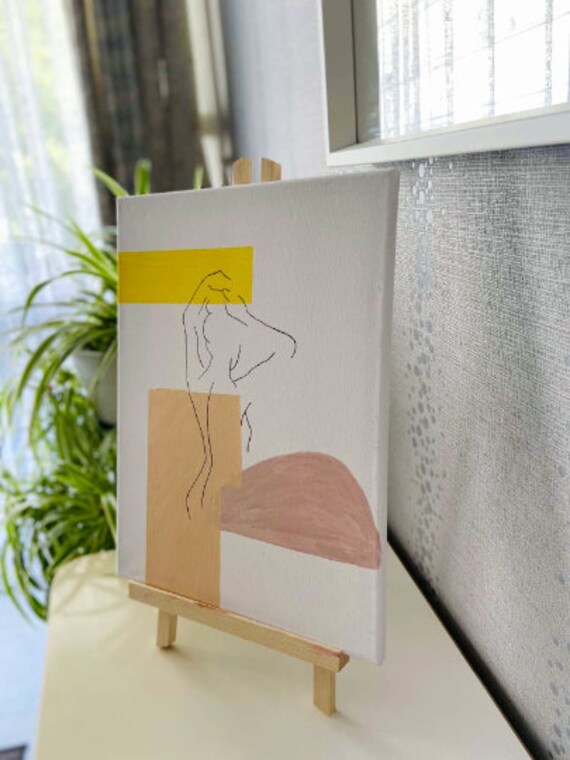 Tableau Minimaliste Femme Fait Main