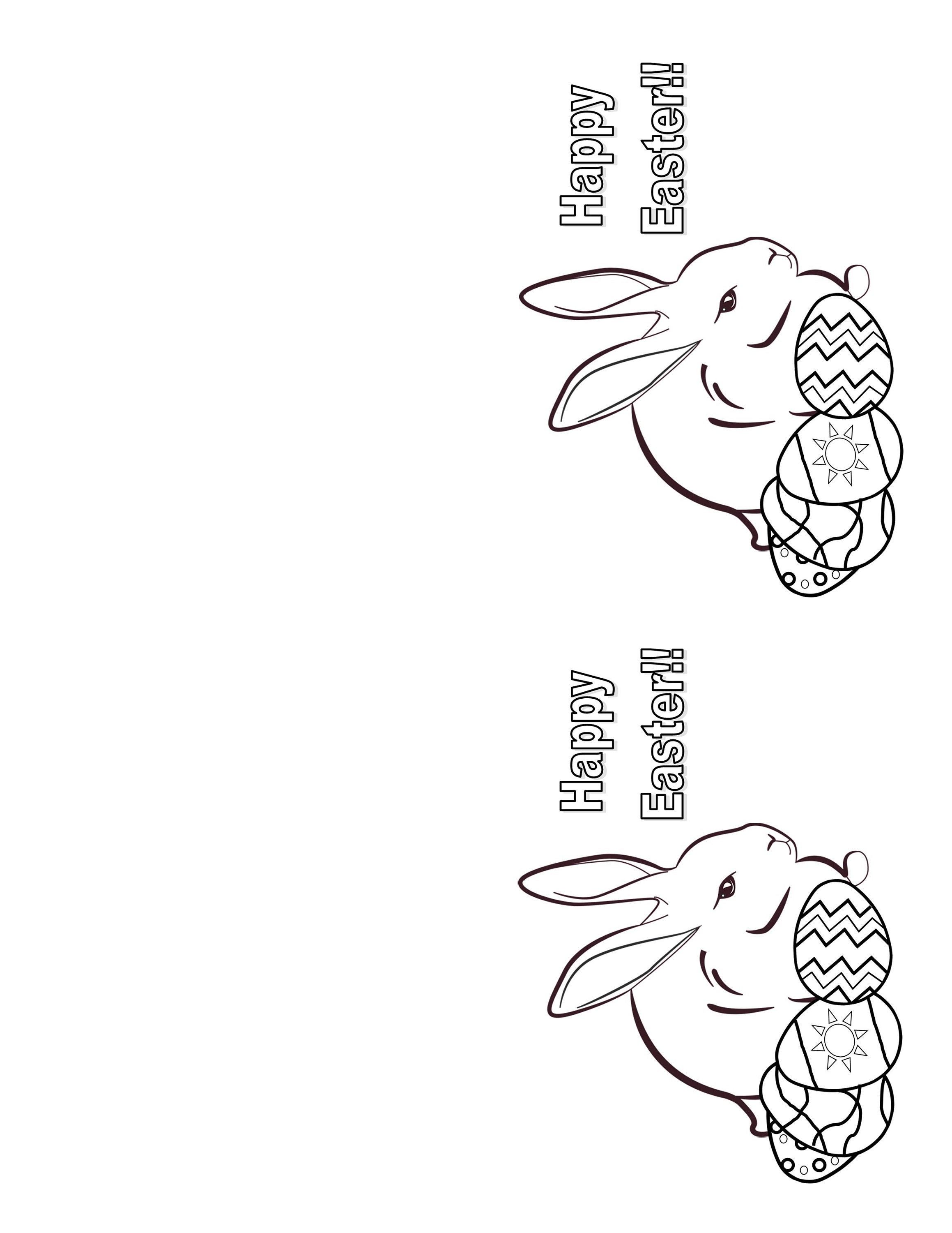 digital download blank bunny easter card color me etsy