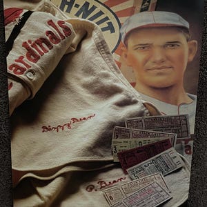 Furgy - SMITHSONIAN BASEBALL SET - Dizzy Dean and Paul Dean Jerseys - Navin Field Tickets - Beech-Nut - Photo Ready to Frame - 9in x 11.5in
