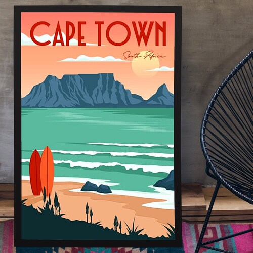 Cape Town Wall Art South Africa Wall Art Landscape Print Etsy