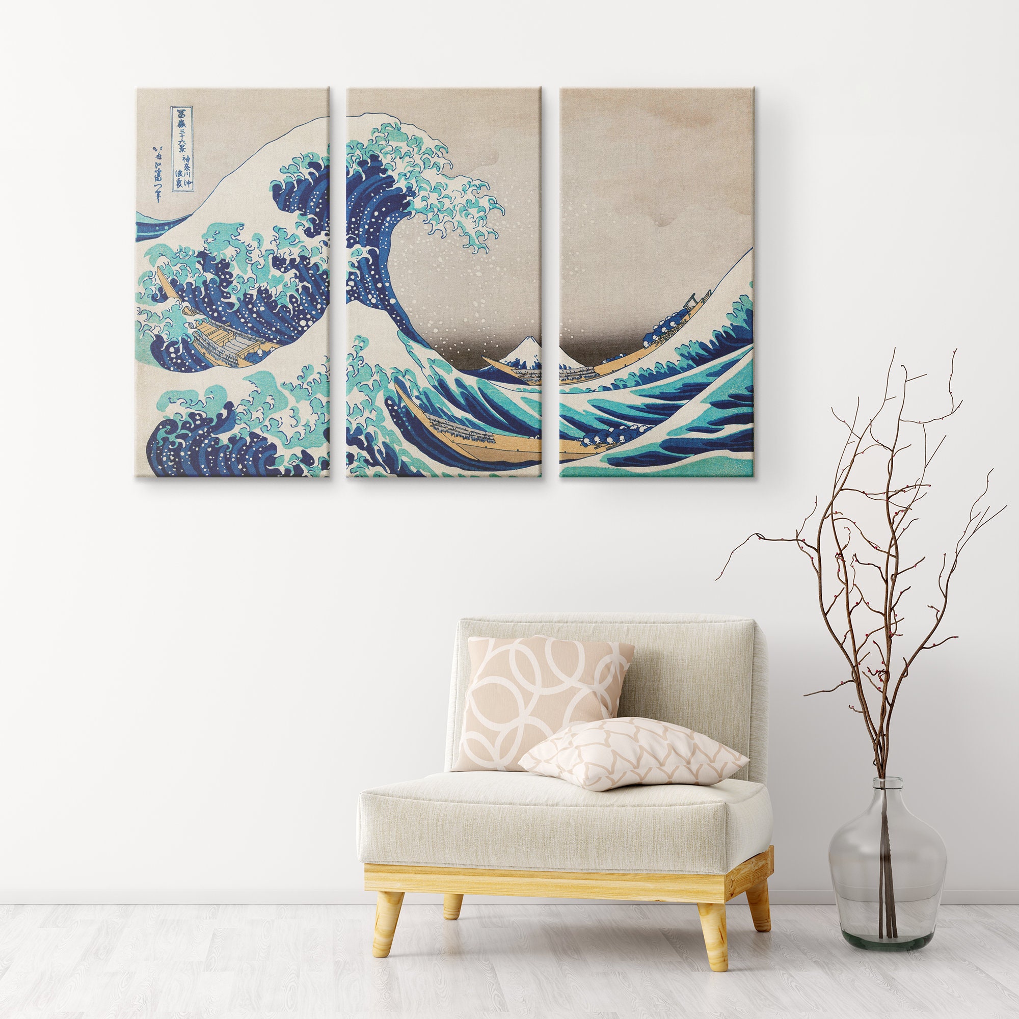 The Great Wave off Kanagawa Japan Canvas Art Katsushika | Etsy