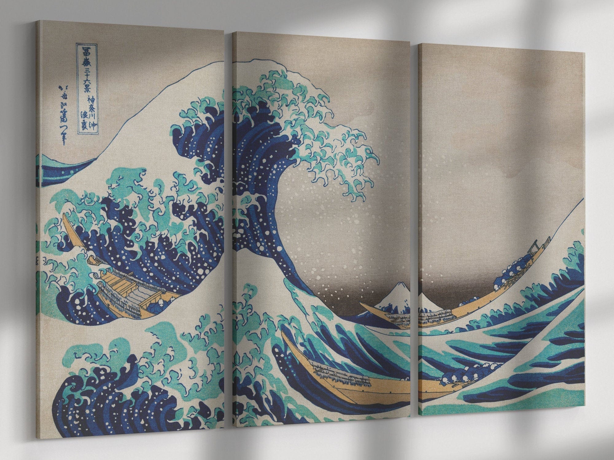 The Great Wave off Kanagawa Japan Canvas Art Katsushika Etsy