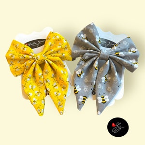 Bee Hair Bow, Honey Bee Hair Bow, Bumblebee Bow, Yellow and Grey Hair Bow, Party Hair Bow, Flower Bee Bow, Spring Bow, Birthday Bow