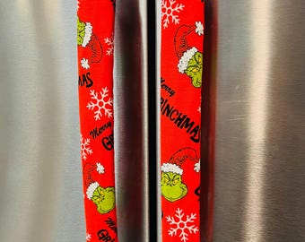 Refrigerator Door Handle Covers You’re a mean one  Set of 2, Christmas refrigerator door handle covers, Mr. Grouch