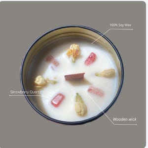 Strawberry Quarts infused candle | 5oz 100% soy wax | Strawberry shortcake scented