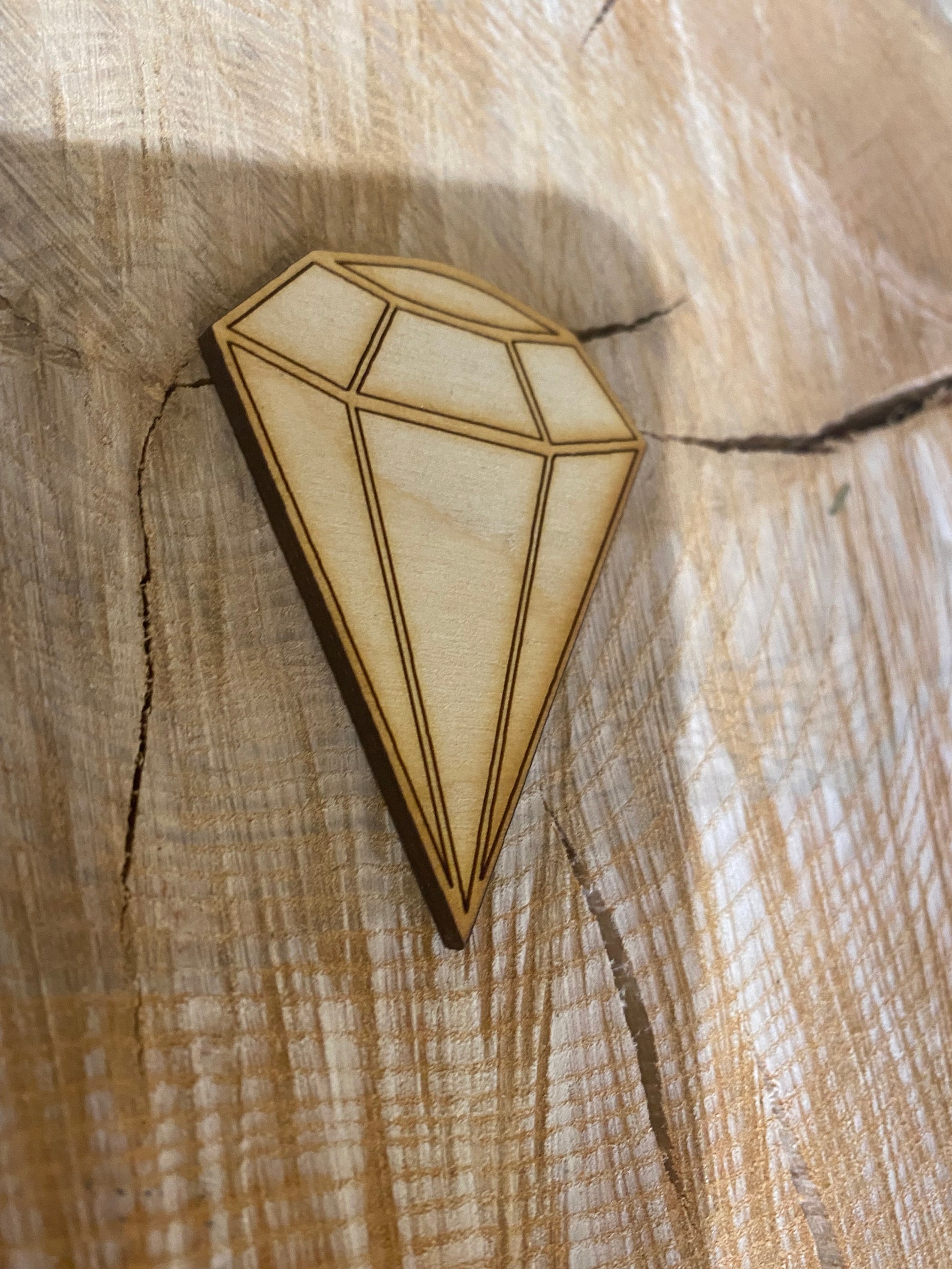 Wooden Diamond Shape Cut Out Laser Cut Diamond Shape From Etsy