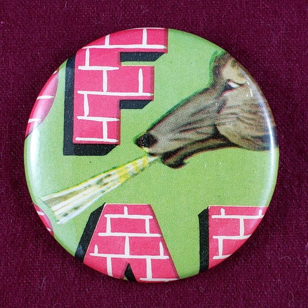 One-off Upcycled Record Cover Artwork 2.25" Button