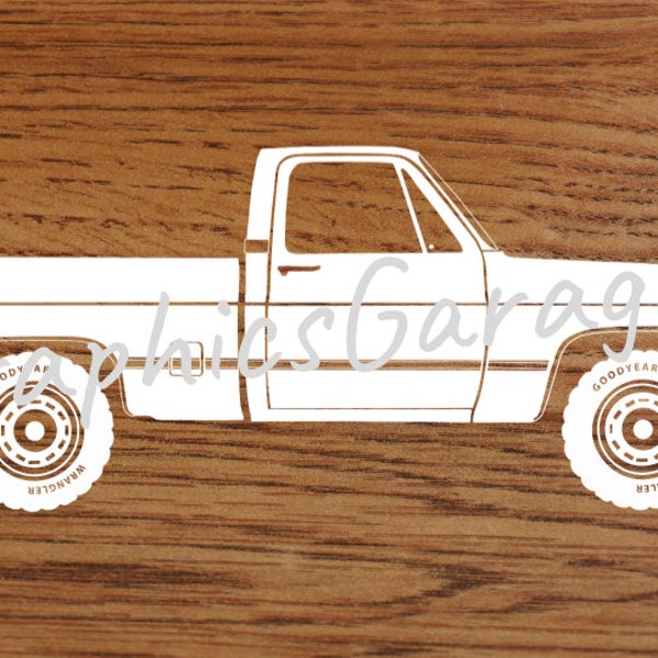 1981-1987 Chev Pickup Truck SVG Silhouette PNG Cut File