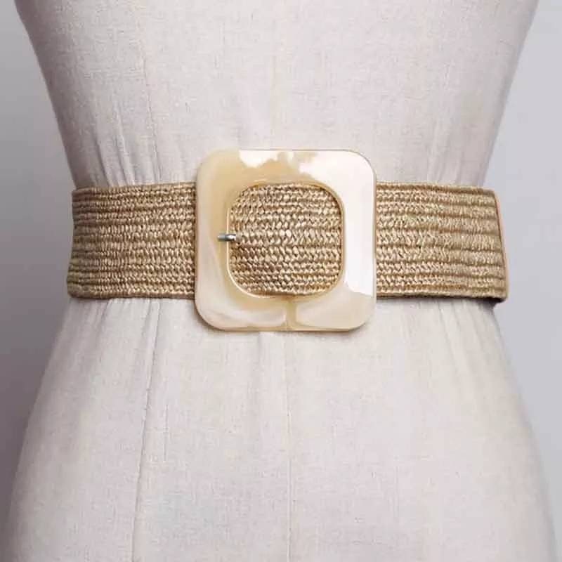 Straw woven belt resin buckle Straw belt summer belt Etsy