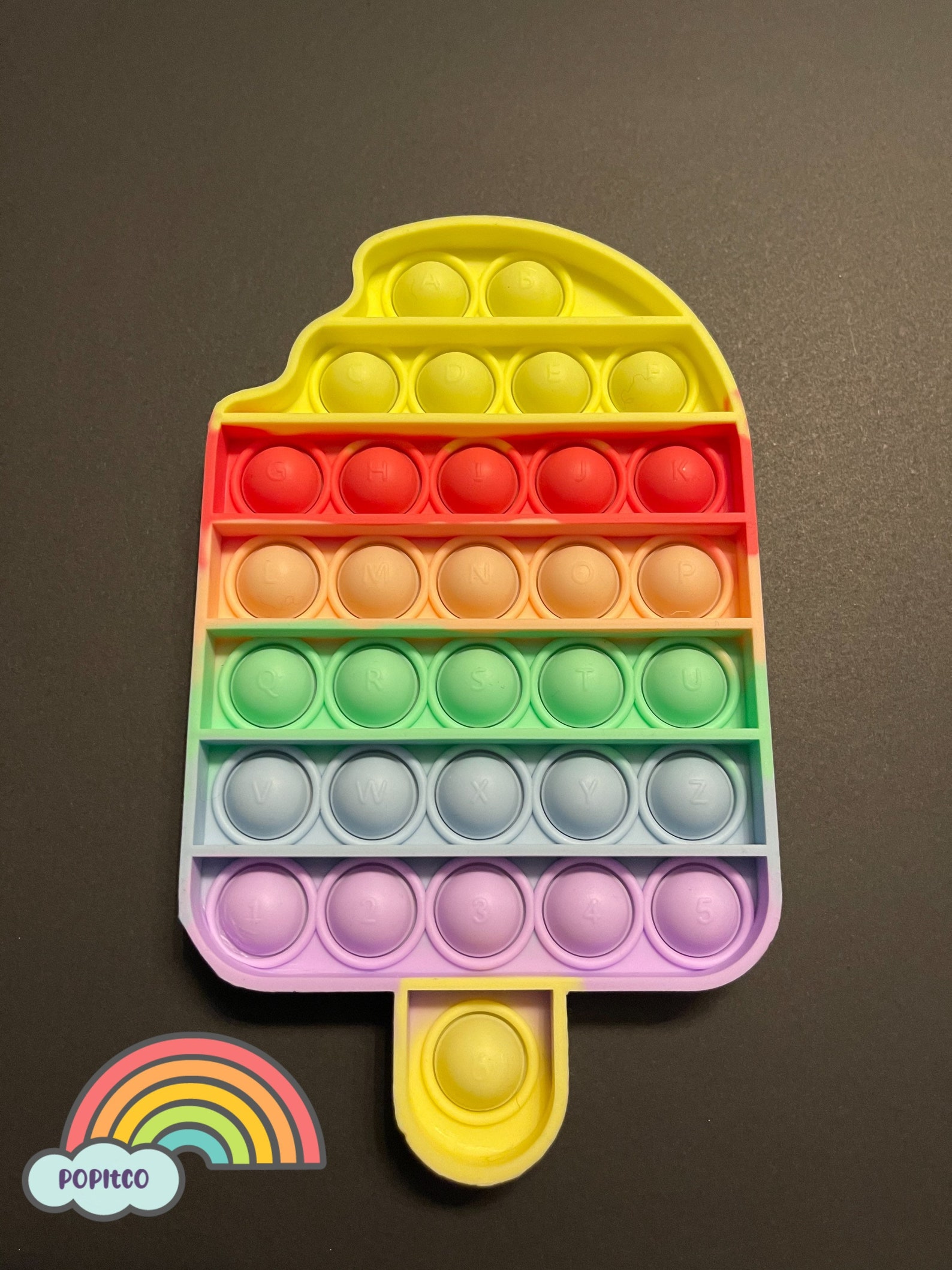 POP it sensory push fidget toy Popsicle bubble pop rainbow | Etsy