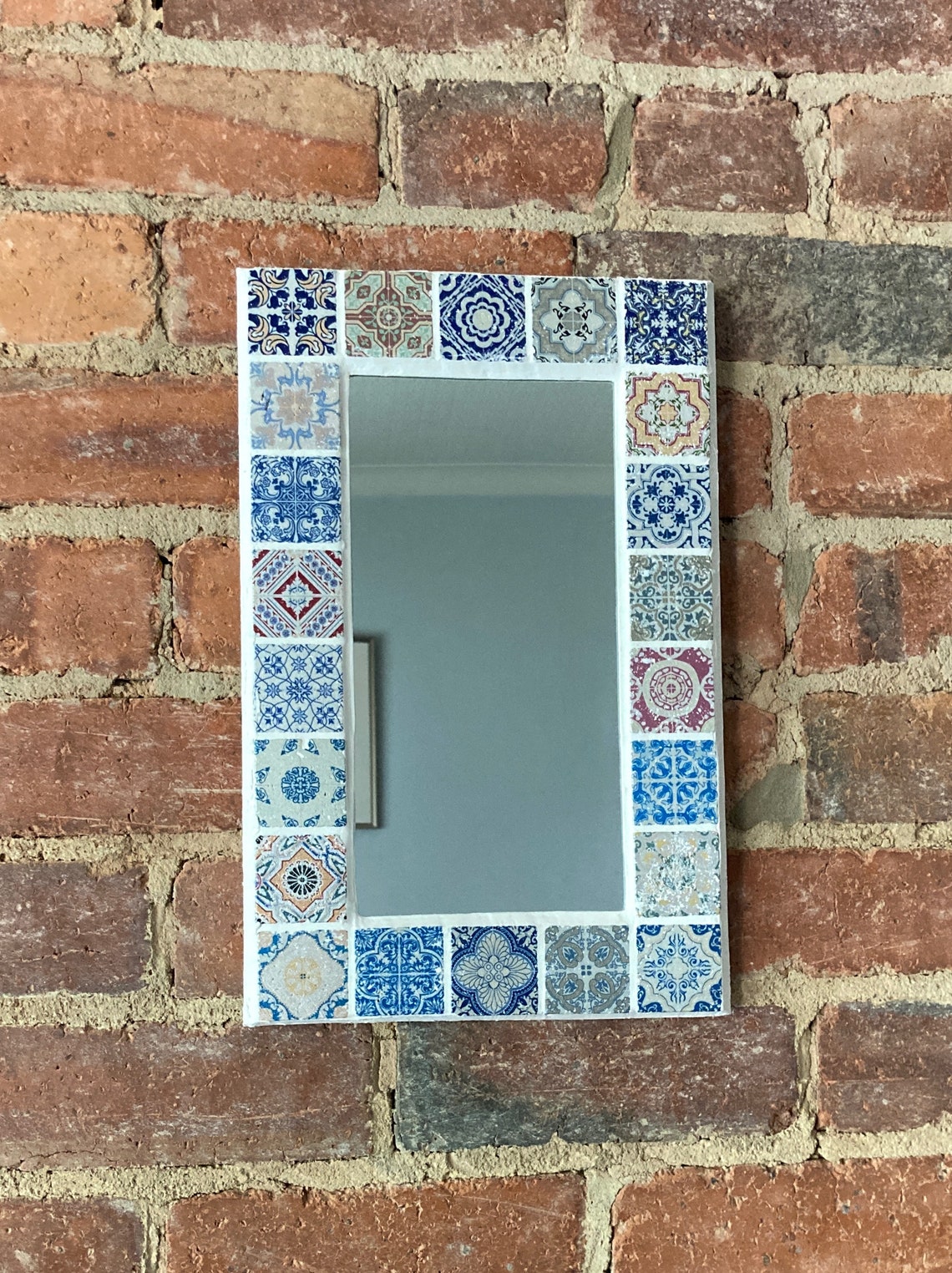 Mosaic mirror MOROCCAN tiles Rectangular Multi Coloured Etsy