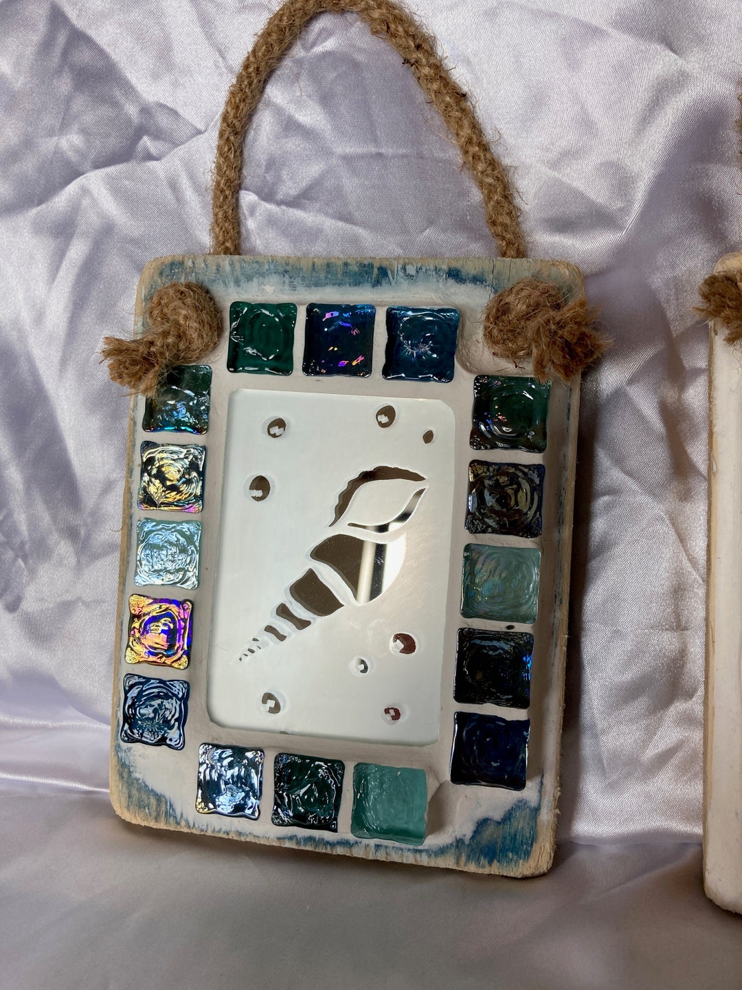 Unique BATHROOM Mirror Wall Art SPIKEY SHELL Plaque Wall Etsy UK