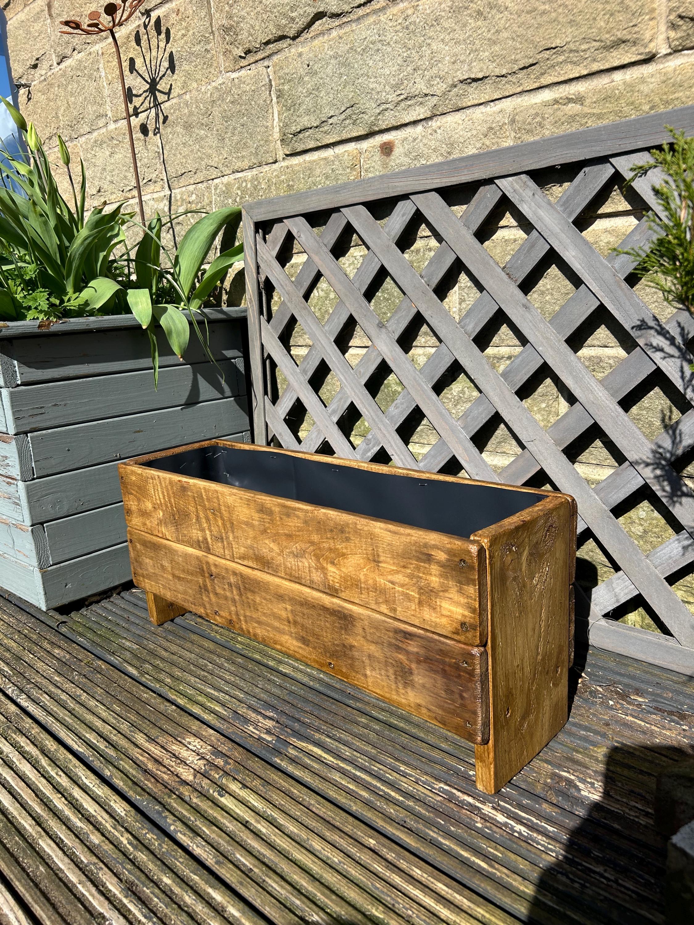 Rustic Raised Garden Planter Handmade, 60CM, Wooden Planter