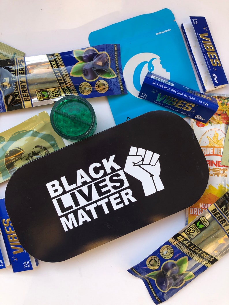 Black Lives Matter Slim All Black Everything Tray Cookies Glow Tray Rolling Tray Kit