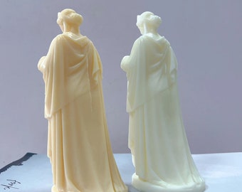 Classic Figure Statue Candle Mold Greco-Roman Zenobia Queen Goddess Sculpture Silicone Mold Body Art Decorations Candle Mould