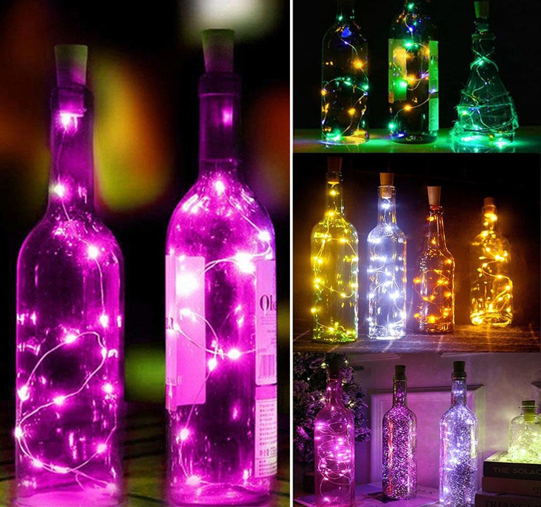 Decorative Wine Bottle Lights Lighted Clear Glass Bottle Wine Etsy
