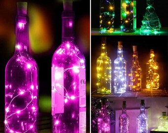 Decorative Wine Bottle Lights, Lighted Clear Glass Bottle Wine Lover Gift  Wine Stopper Cork Fairy String Lights Glass Bottles Wine Decor