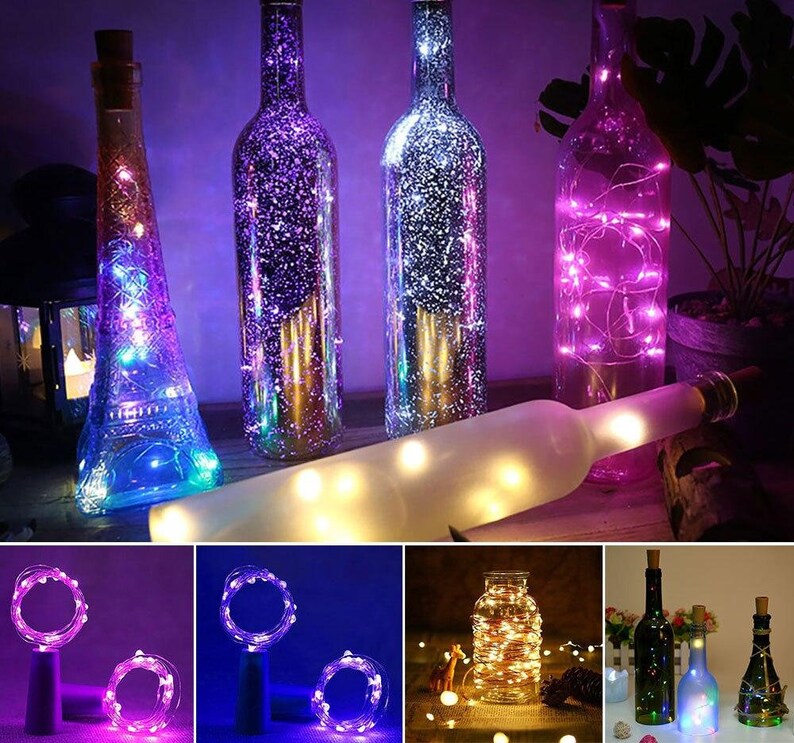 Battery Powered Wine Bottle Lights Flexible LED String Lights Etsy