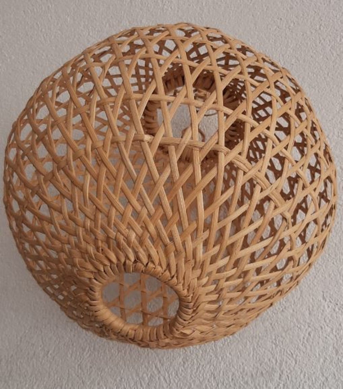 Handmade Cane Hanging Lamp Etsy
