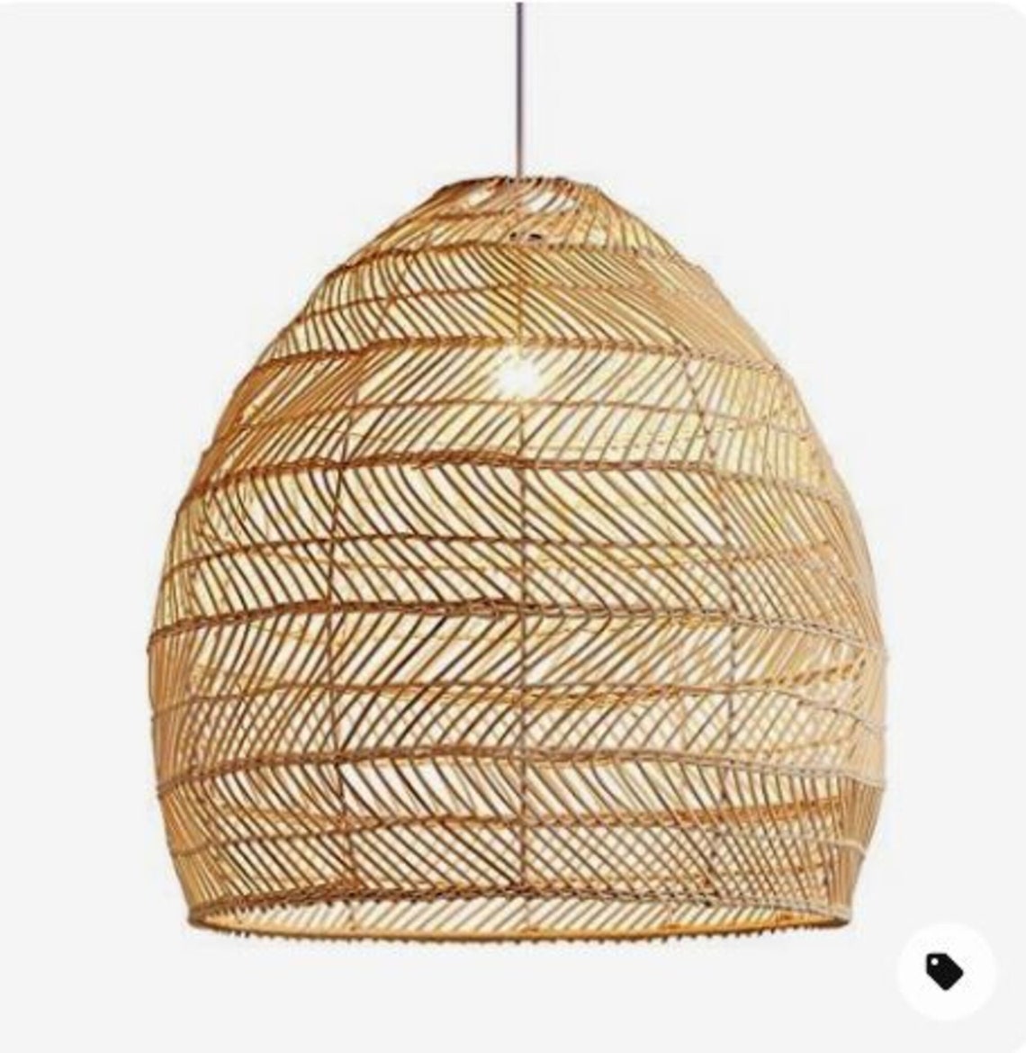 Natural Handmade Cane Light Pendant Natural Light Etsy