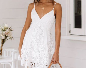 White Lace Dress - Etsy UK