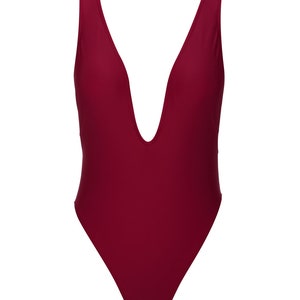 Deep V-neck One Piece, Sustainable Swimsuit, Elegant Swimwear, Key Hole  Back, One Piece Swimwear, Women. 