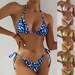 Halterneck Side Tie Adjustable Floral Print 2 Piece High Cut Bikini Set | 4 Colours