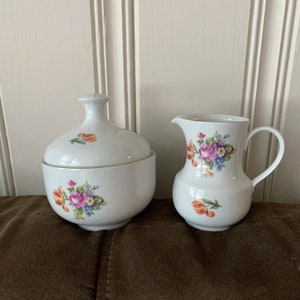 Vintage KAHLA Sugar Bowl and Creamer Democratic German Republic