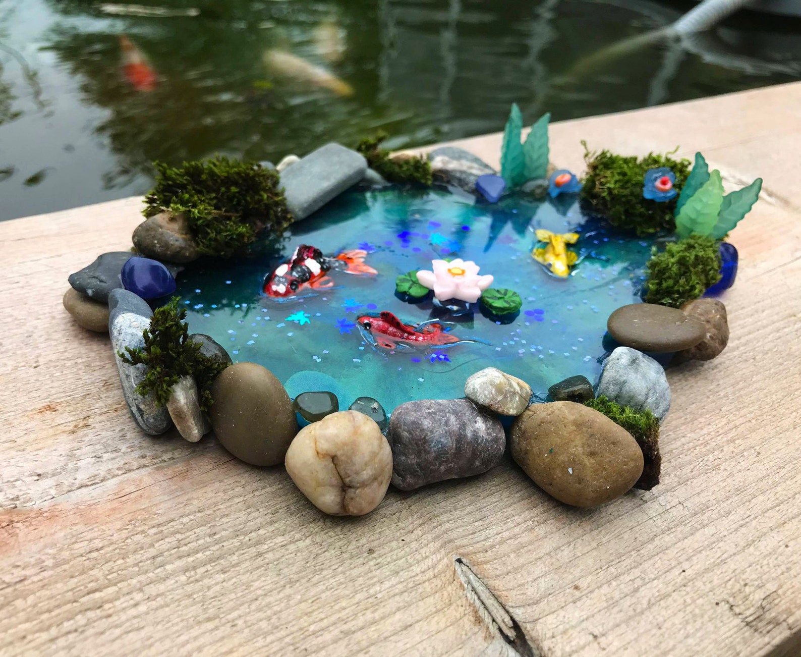 Little Fish Pond resin miniature Etsy