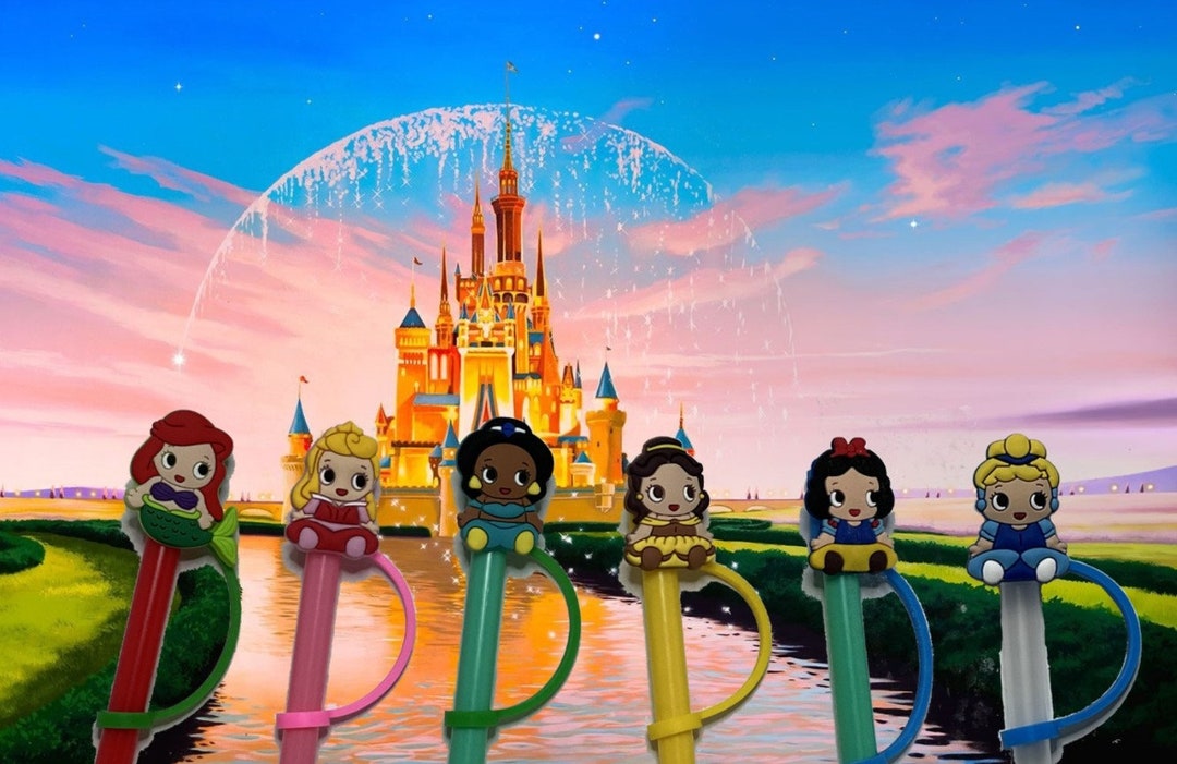 Disney Princess Straw Covers/toppers Etsy