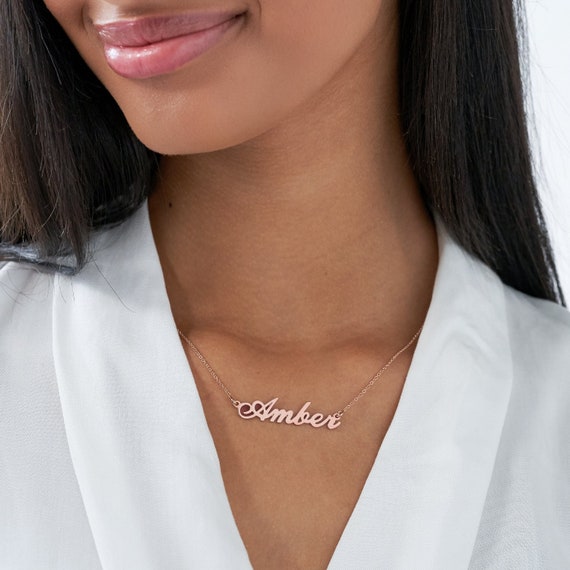 Mynamenecklace Personalized Small Classic Name Necklace Gold