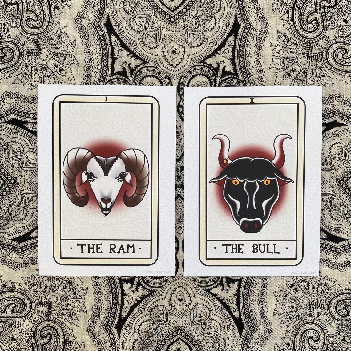 Zodiac Tarot Cards Star Sign Tarot Cards Style Print Etsy