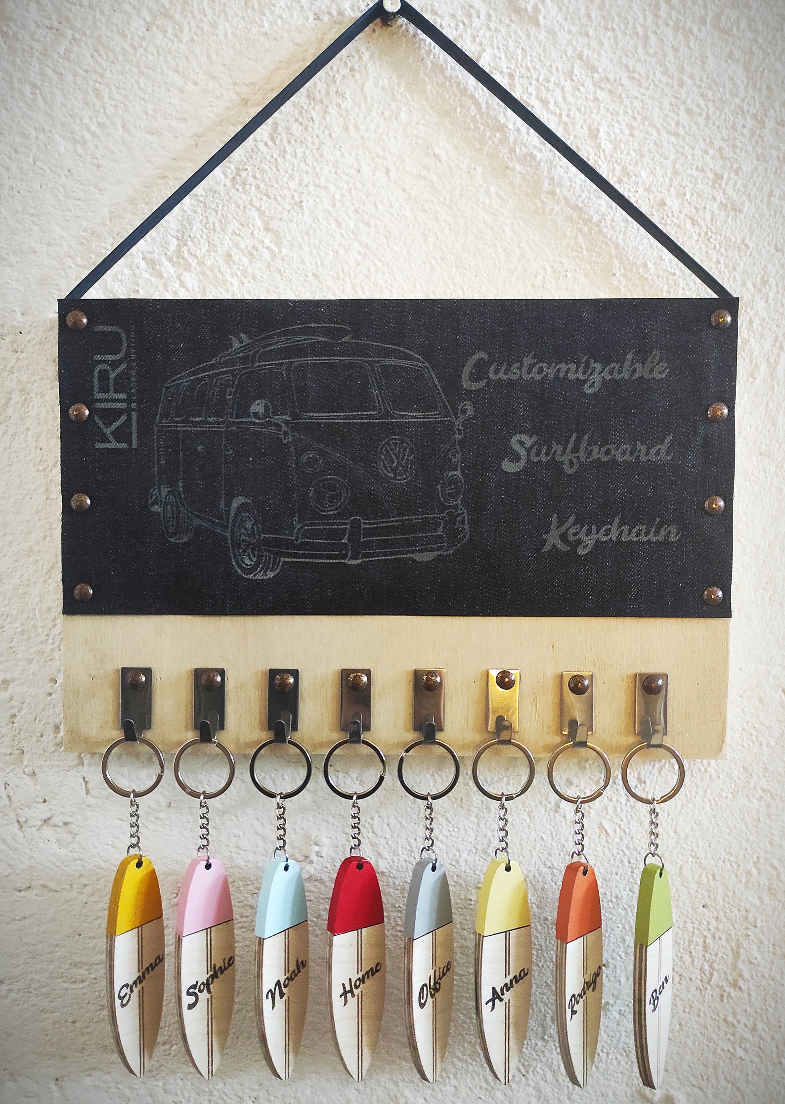 Custom Surfboard Keychain With Engraved Name Etsy