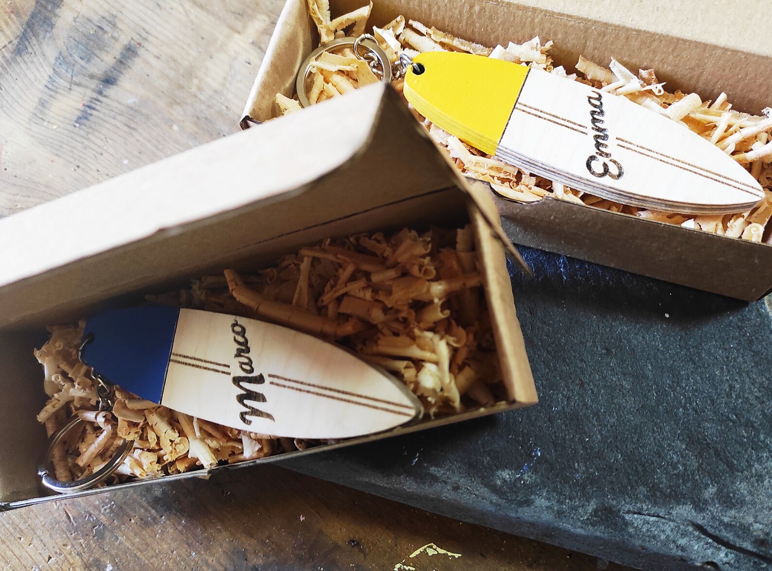 Custom Surfboard Keychain With Engraved Name Etsy