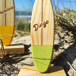 Planche de surf miniature personnalisable faite main. Vert