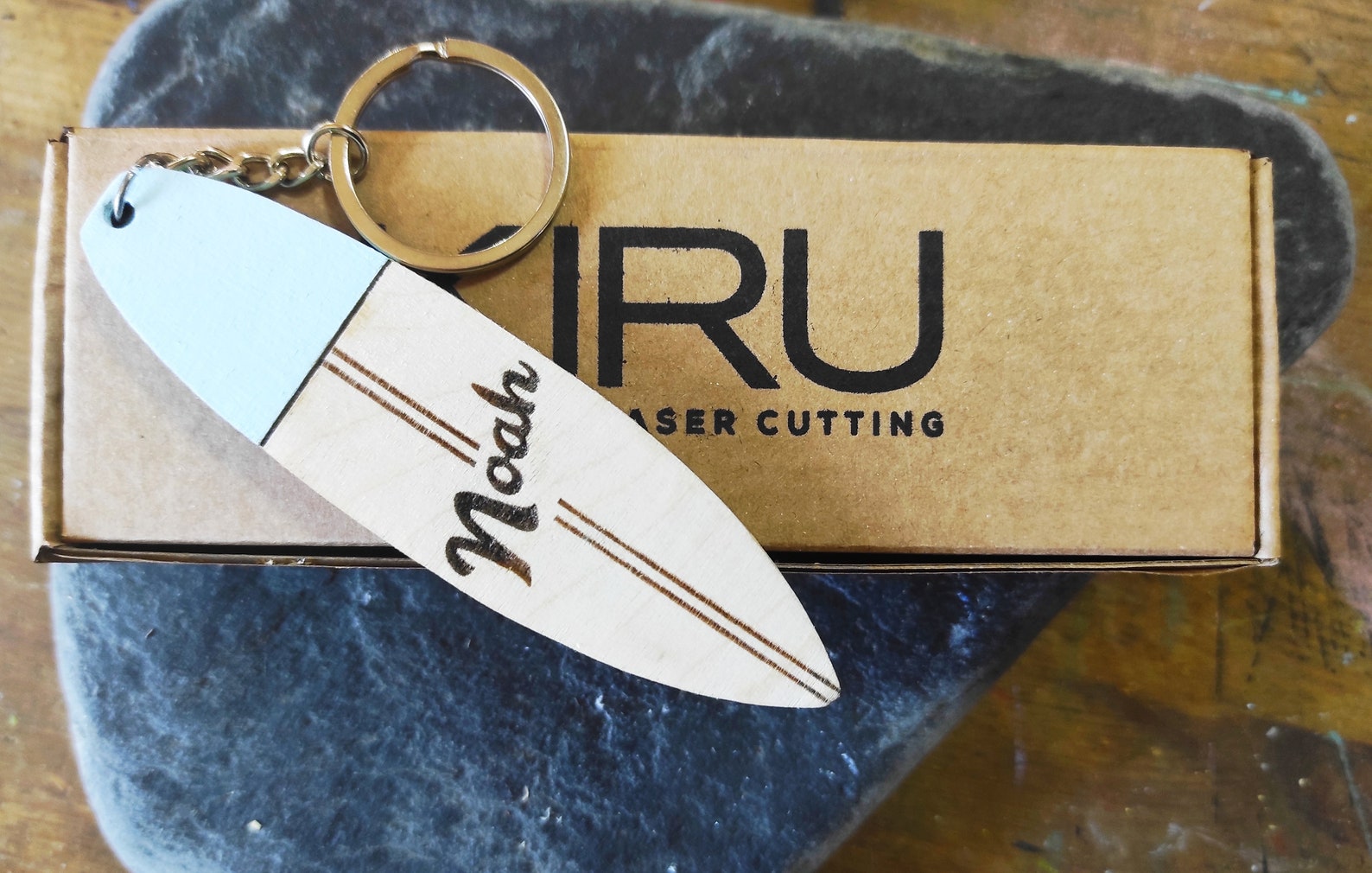 Custom Surfboard Keychain With Engraved Name Etsy