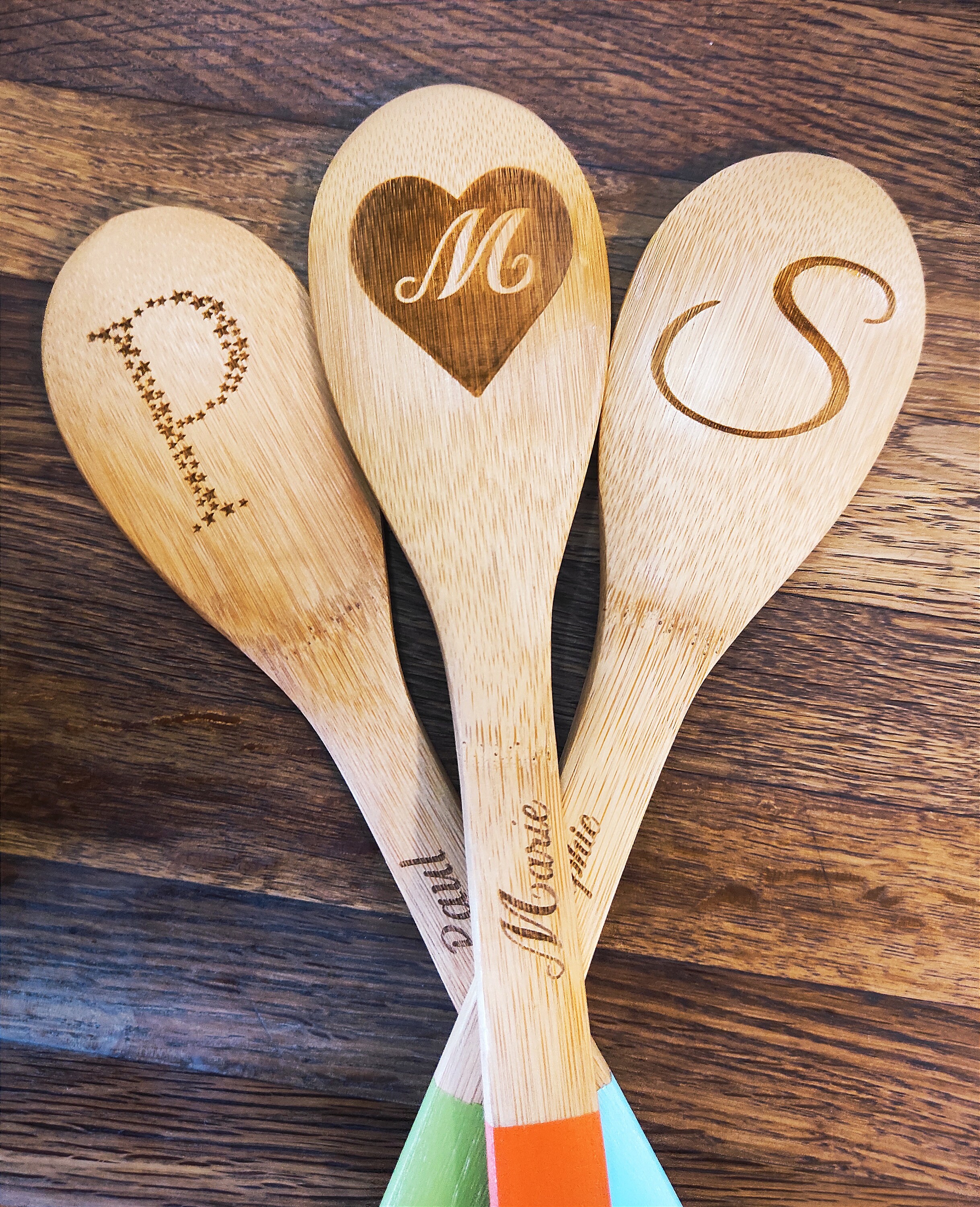 Bamboo Spoon laser engraved Personalized Wooden Spoon Chef Etsy