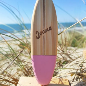 Planche de surf miniature personnalisable faite main. Rose