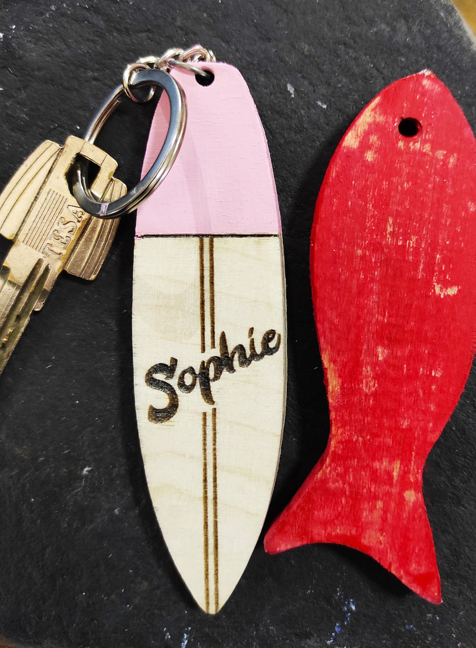 Custom Surfboard Keychain With Engraved Name Etsy