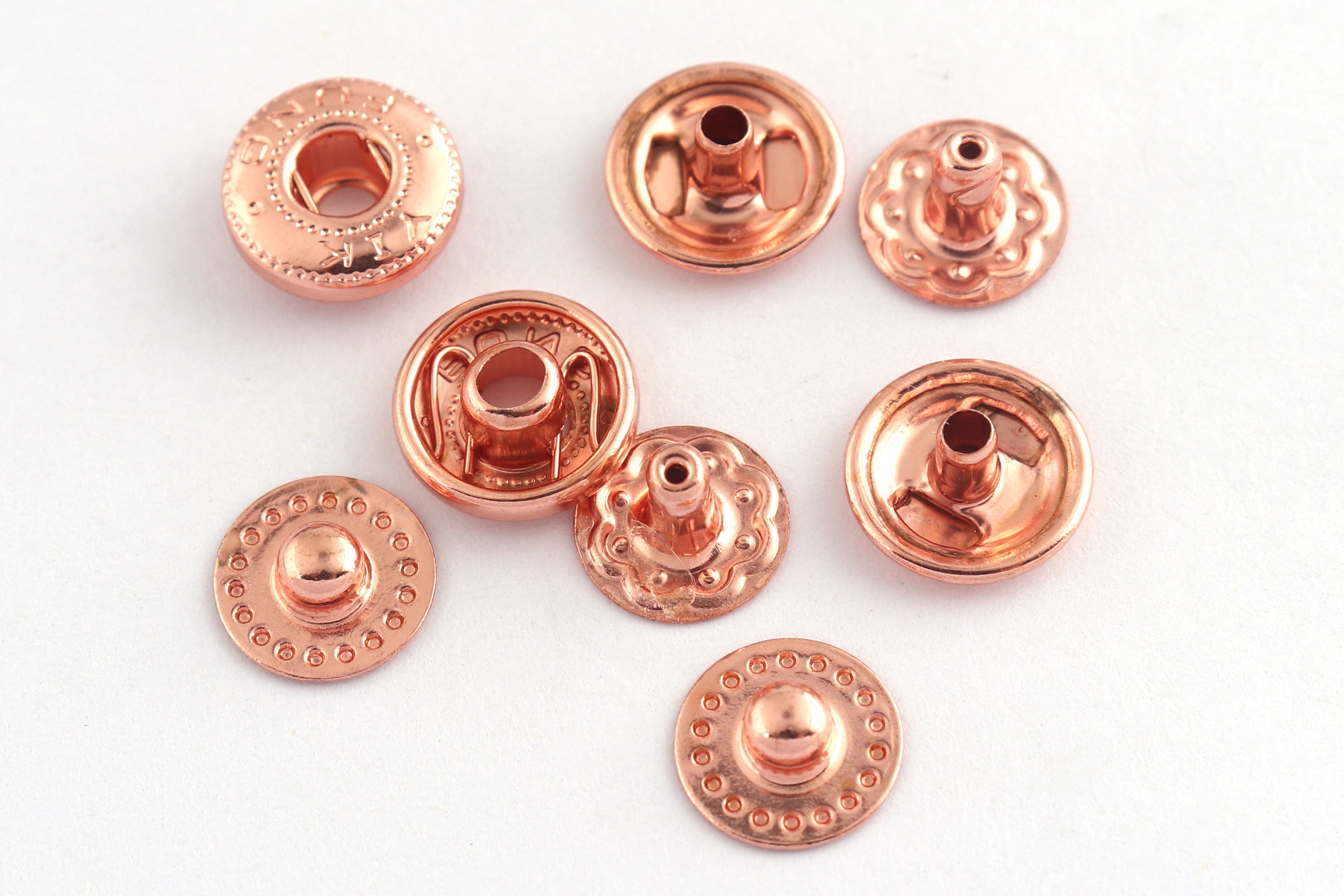 Rose Gold Snap Buttons Spring Snap Fasteners Snap Rivet - Etsy UK