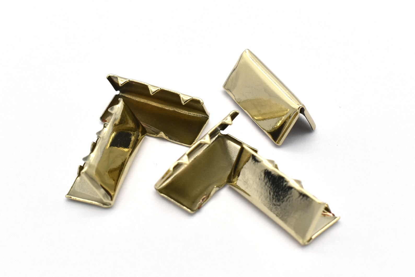 Light Gold Ribbon End Clamp Metal Ribbon End Clamp With Loops Etsy