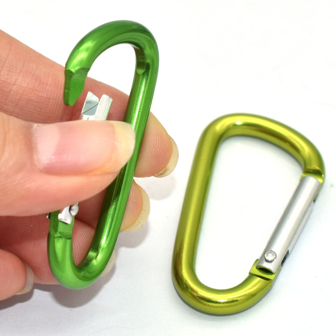 Green Carabiner Clips Adjustable D Buckles Slide Large Solid Etsy UK