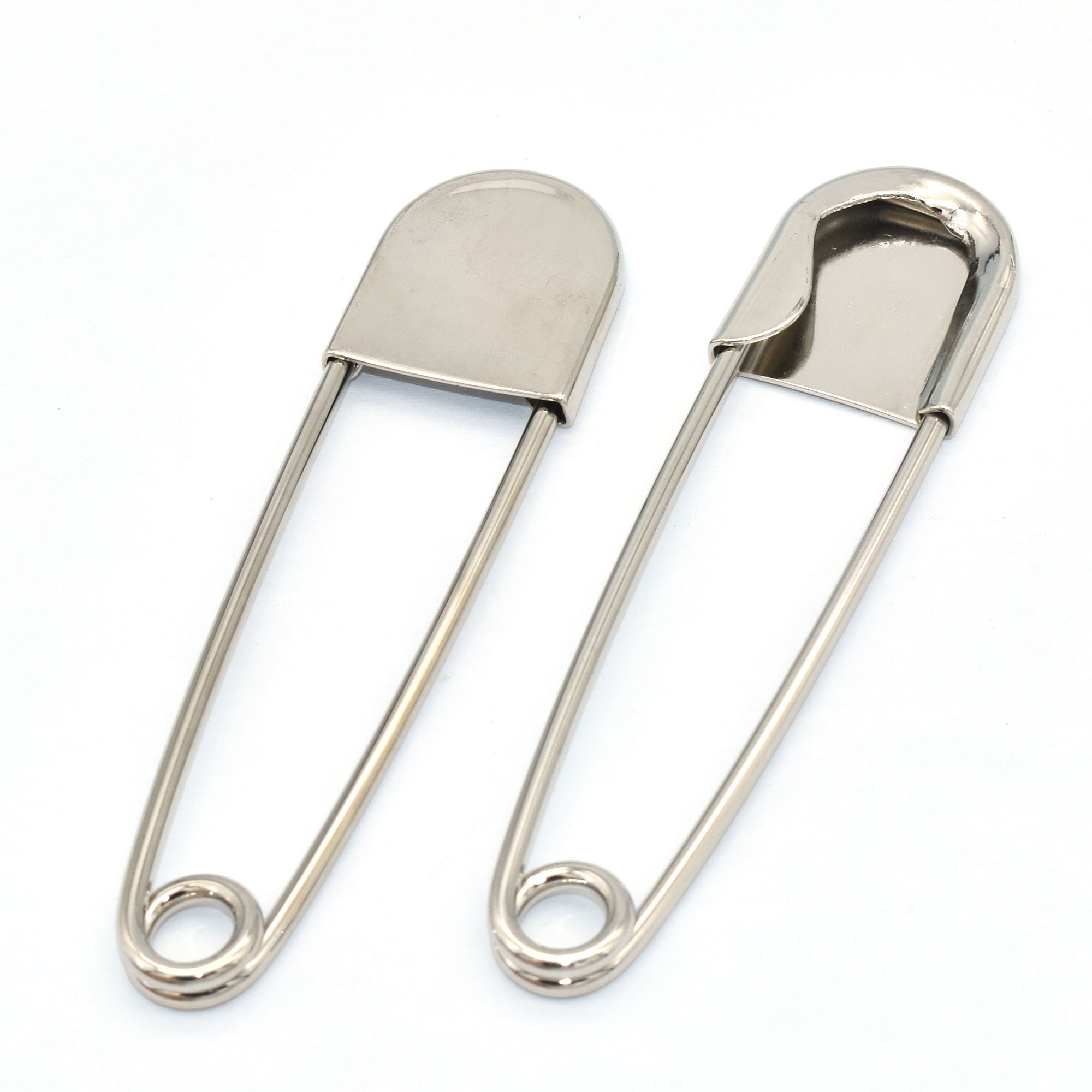 Details about   Two Large 5 Inch New Keychain Stainless Steel Safety Diaper Horse Blanket Pins 