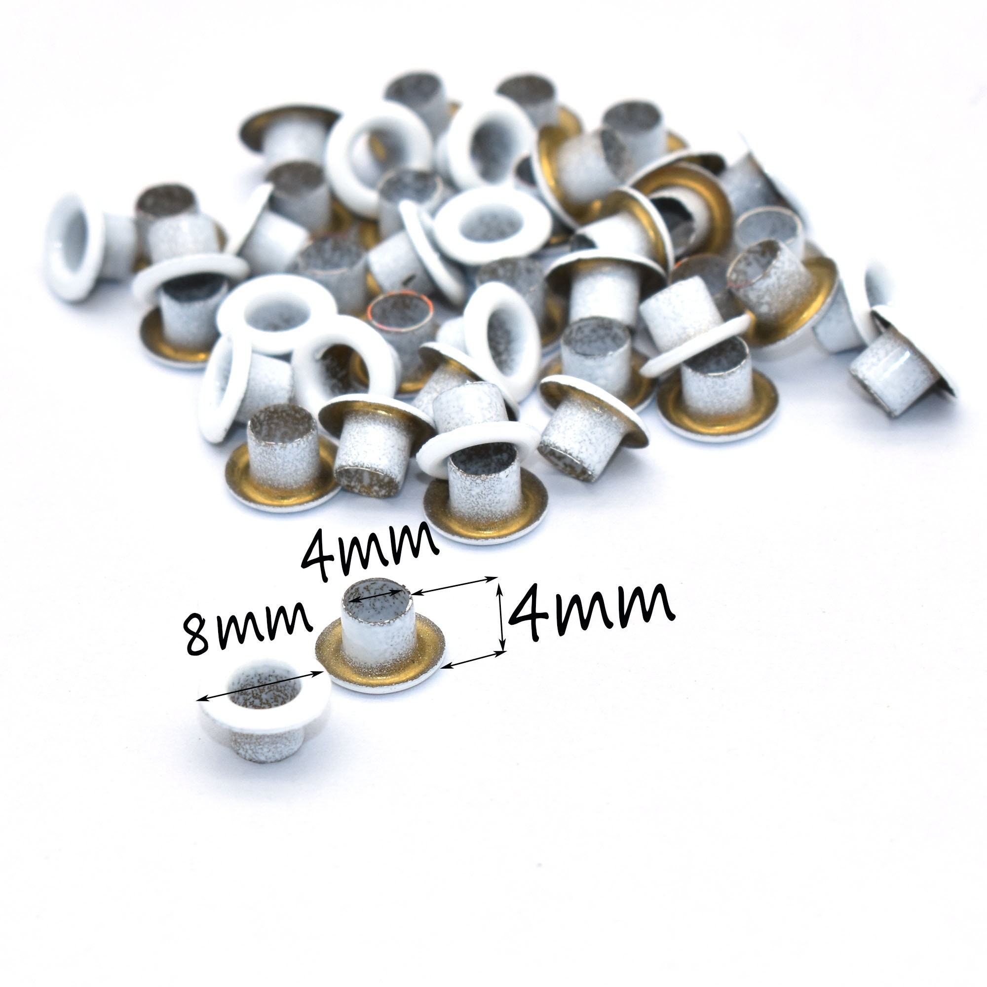 White Round Eyelets Rivets Repair Hardware Canvas DIY Leather Etsy UK