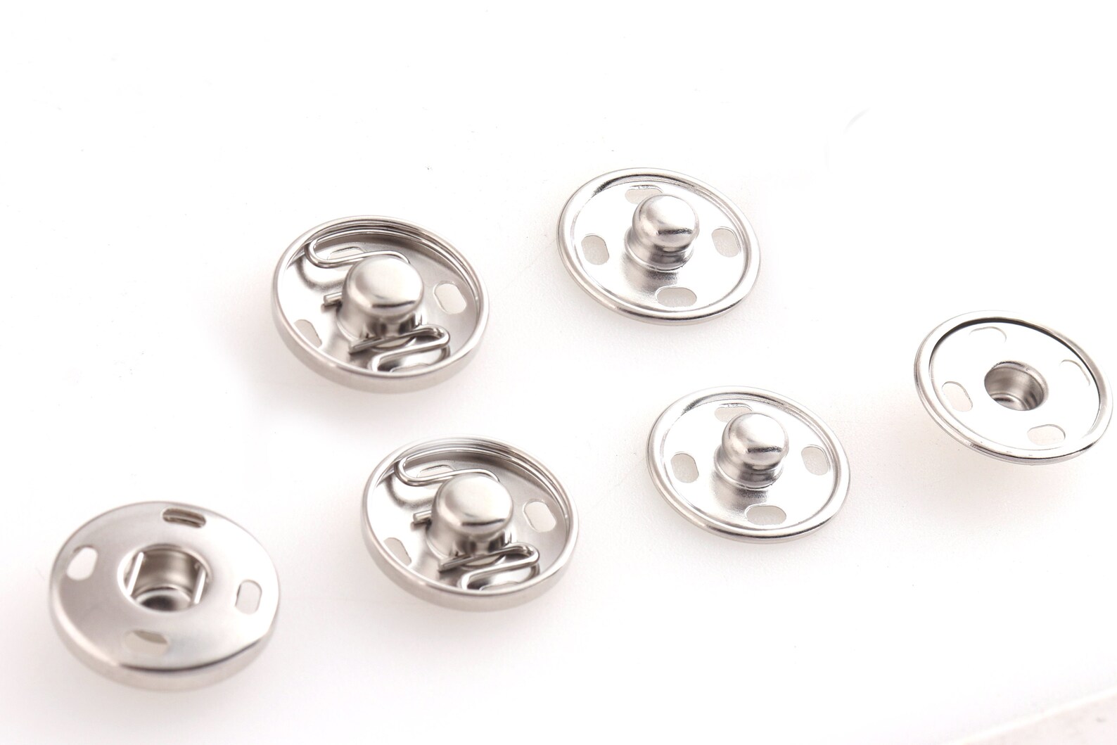 Round Sewon Snap Button Silver Poppers Snap Fasteners Press Etsy